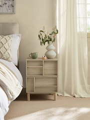 Mid Natural Finsbury 2 Drawer Bedside Table - Image 3 of 11
