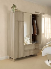 Mid Natural Finsbury Triple, 2 Drawers Wardrobe - Image 3 of 11