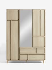 Mid Natural Finsbury Triple, 2 Drawers Wardrobe - Image 7 of 11