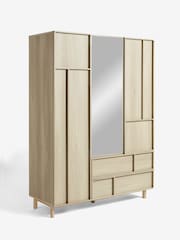 Mid Natural Finsbury Triple, 2 Drawers Wardrobe - Image 9 of 11