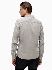 AllSaints Grey Gleason Long Sleeve Shirt - Image 2 of 6