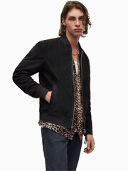AllSaints Black Ronan Bomber Jacket - Image 1 of 8