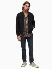 AllSaints Black Ronan Bomber Jacket - Image 4 of 8