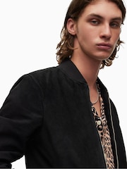 AllSaints Black Ronan Bomber Jacket - Image 5 of 8