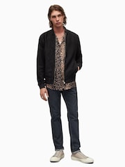 AllSaints Black Ronan Bomber Jacket - Image 6 of 8