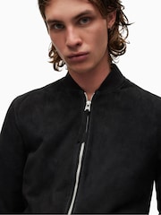 AllSaints Black Ronan Bomber Jacket - Image 7 of 8