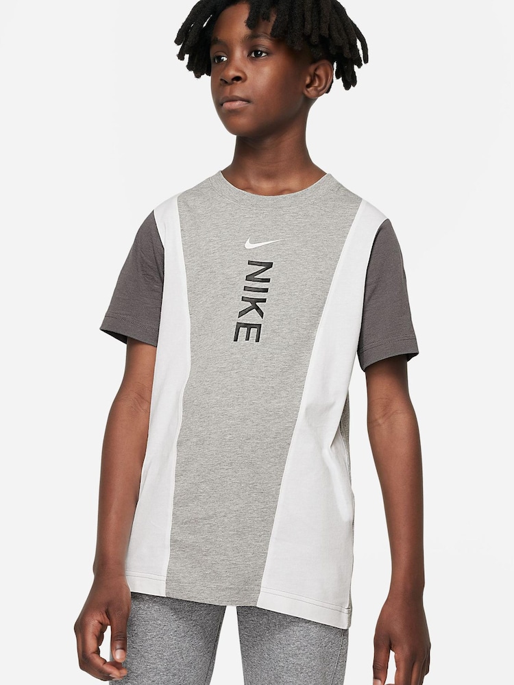 Nike Dark Grey Heather 100% Cotton Hybrid T-Shirt - Image 1 of 4