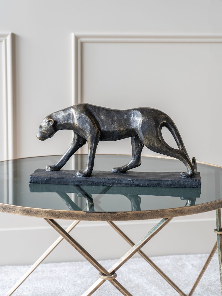 Libra Bronze Cubist Resin Leopard Sculpture - Image 1 of 3