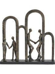 Libra Bronze Antique Bronze Family In Arches Sculpture Large - Image 2 of 3