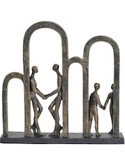 Libra Bronze Antique Bronze Family In Arches Sculpture Large - Image 3 of 3