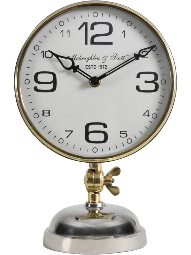 Libra Silver Risby Gold Brass and Nickel Mantel Clock - Image 2 of 3