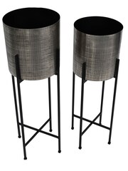 Libra Set of 2 Nickel Garden Clyde Floor Standing Planters - Image 3 of 4
