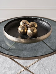 Libra Gold Molten Brushed Gold Metal Round Platter - Image 1 of 2