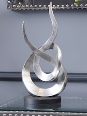 Libra Silver Entwined Flame Silver Aluminium Sculpture Large - Image 1 of 2