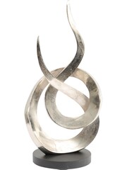 Libra Silver Entwined Flame Silver Aluminium Sculpture Large - Image 2 of 2