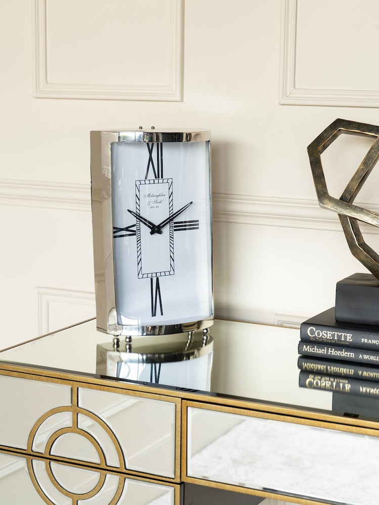 Libra Silver Johnson Small Mantel Clock - Image 1 of 4