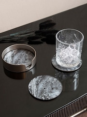 Libra Interiors Set of 4 Monochrome Swirl Coasters - Image 1 of 3