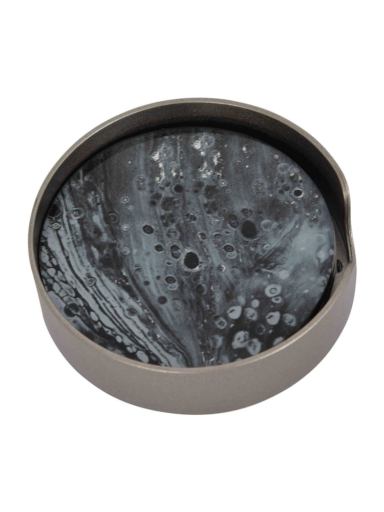 Libra Interiors Set of 4 Monochrome Swirl Coasters - Image 2 of 3 Libra Interiors Set of 4 Monochrome Swirl Coasters - Image 2 of 3