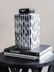 Libra Black Classic Square Ginger Jar - Image 1 of 4
