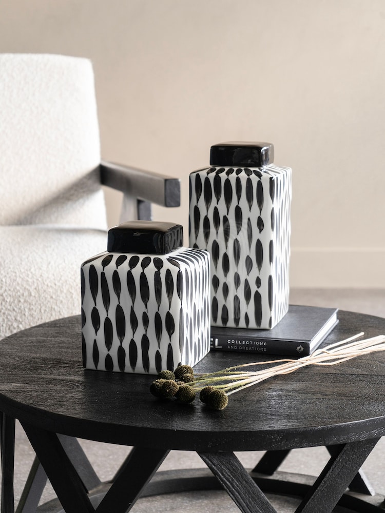 Libra Black Classic Square Ginger Jar - Image 2 of 4