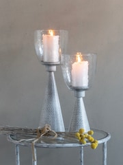 Libra Interiors White Sandbanks Small Hurricane Table Lantern - Image 1 of 4