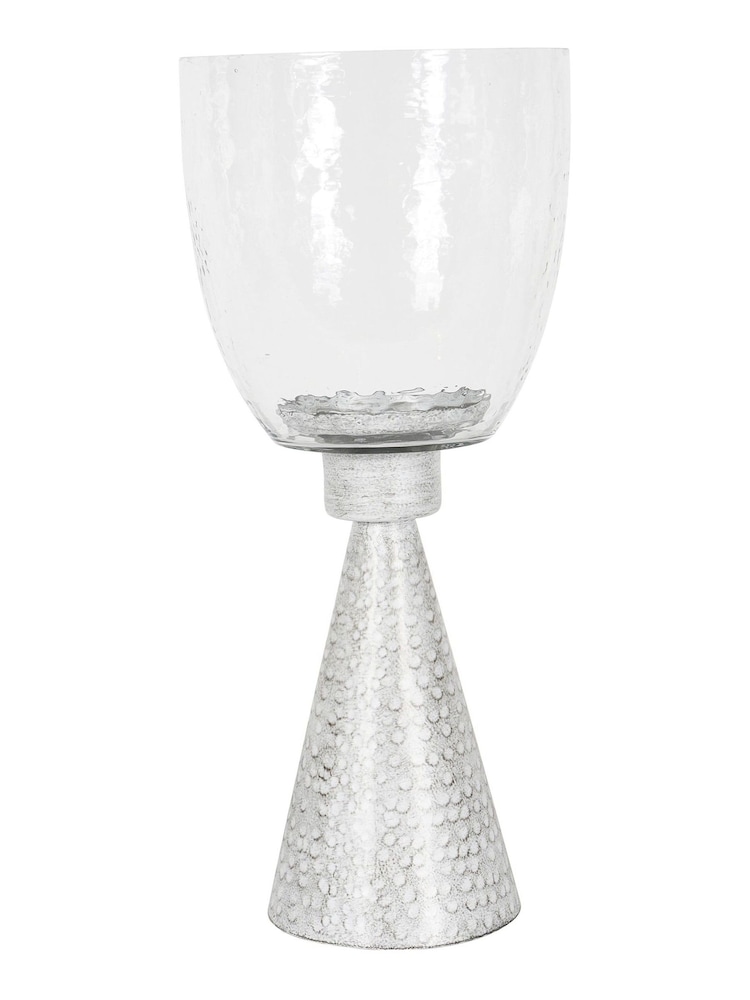 Libra Interiors White Sandbanks Small Hurricane Table Lantern - Image 2 of 4