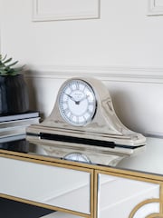 Libra Silver Retro Carriage Mantel Clock - Image 1 of 4
