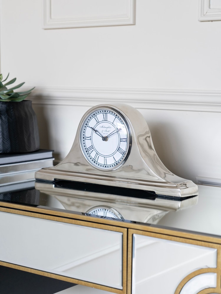 Libra Silver Retro Carriage Mantel Clock - Image 1 of 4