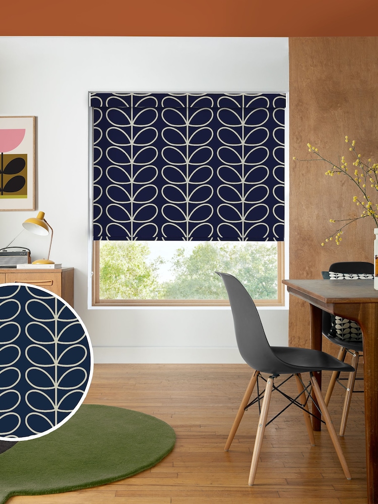 Orla Kiely Whale Jumbo Linear Stem Made to Measure Roller Blinds - Image 1 of 6
