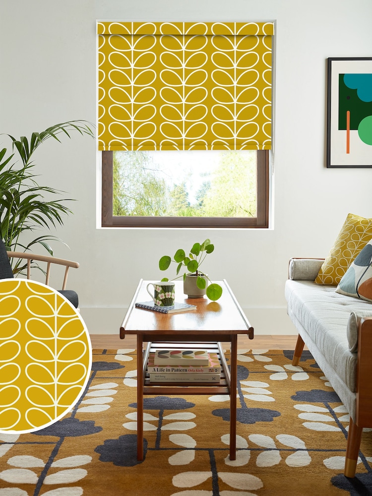 Orla Kiely Sunflower Jumbo Linear Stem Made to Measure Roller Blinds - Image 1 of 6