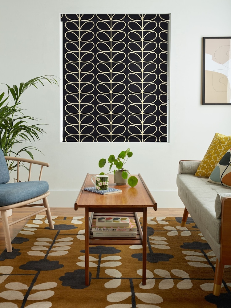 Orla Kiely Liquorice Jumbo Linear Stem Made to Measure Roller Blinds - Image 2 of 6
