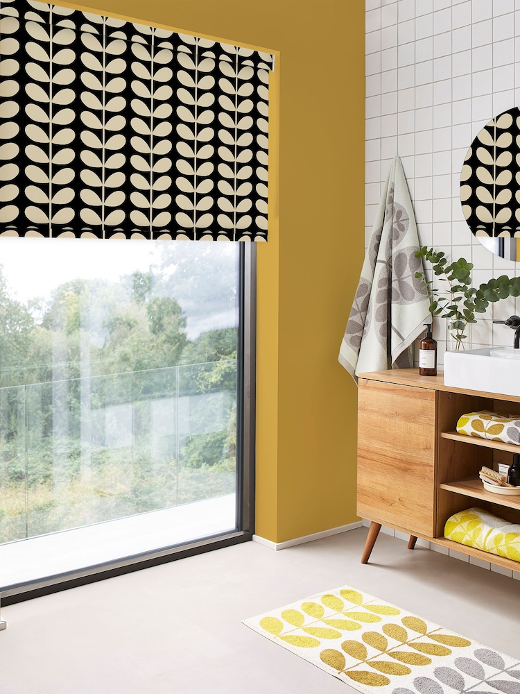 Orla Kiely Black Solid Stem Made to Measure Roller Blinds - Image 2 of 6