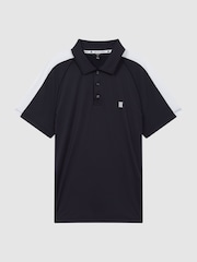Reiss Navy/White Camberley Golf Airtech Slim Fit Polo Shirt - Image 2 of 4