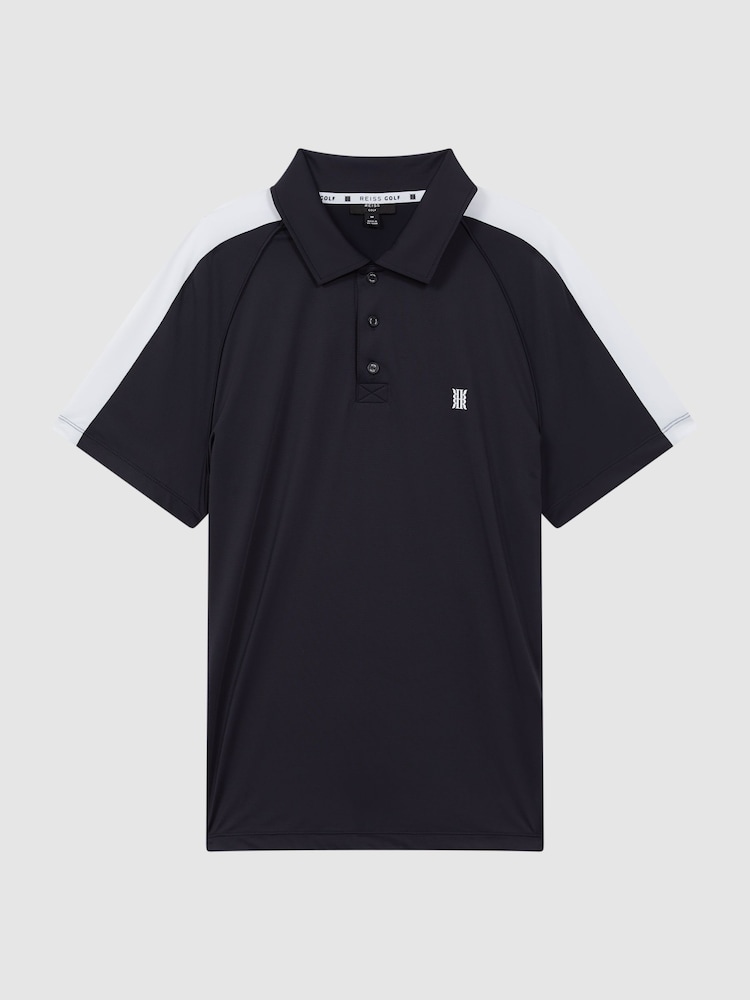 Reiss Navy/White Camberley Golf Airtech Slim Fit Polo Shirt - Image 2 of 4