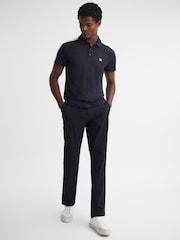 Reiss Navy/White Camberley Golf Airtech Slim Fit Polo Shirt - Image 3 of 4