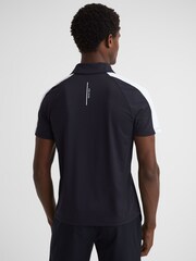 Reiss Navy/White Camberley Golf Airtech Slim Fit Polo Shirt - Image 4 of 4