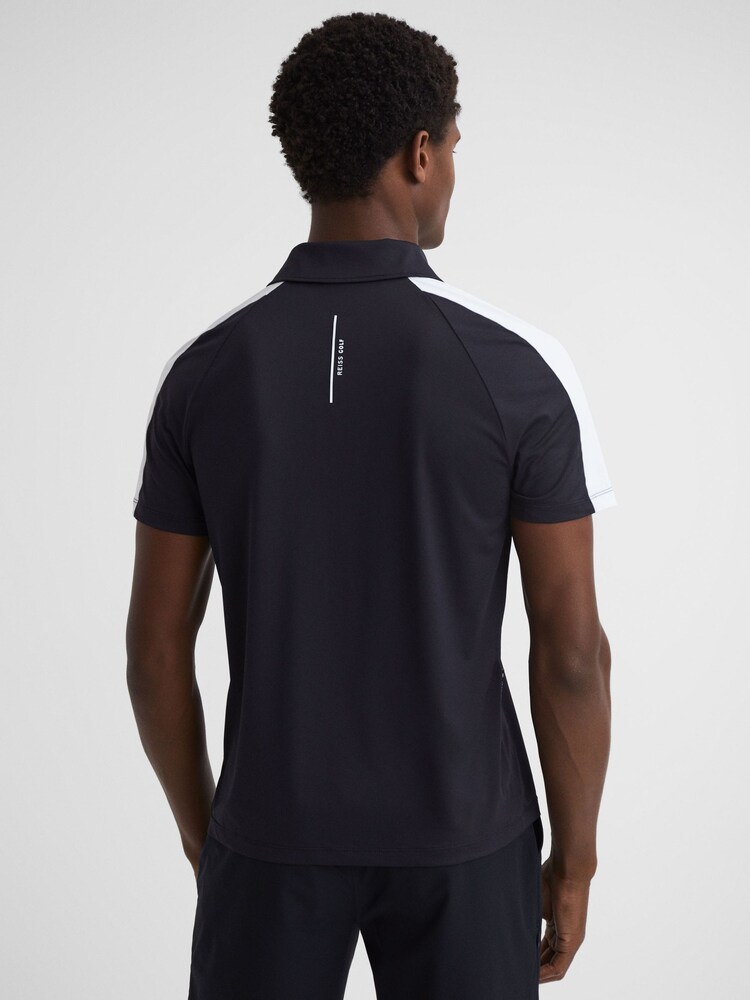 Reiss Navy/White Camberley Golf Airtech Slim Fit Polo Shirt - Image 4 of 4