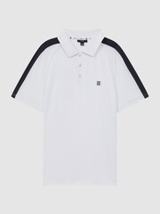 Reiss White/Navy Camberley Golf Airtech Slim Fit Polo Shirt - Image 2 of 4