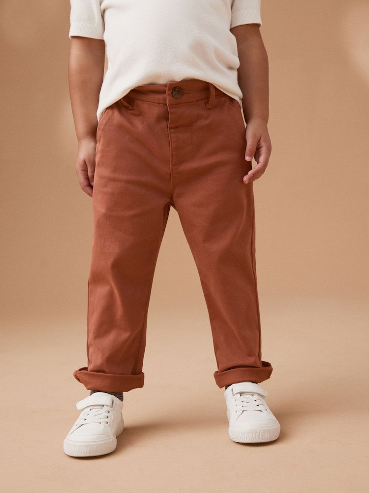 Rust Stretch Chinos Trousers (3mths-7yrs) - Image 1 of 6