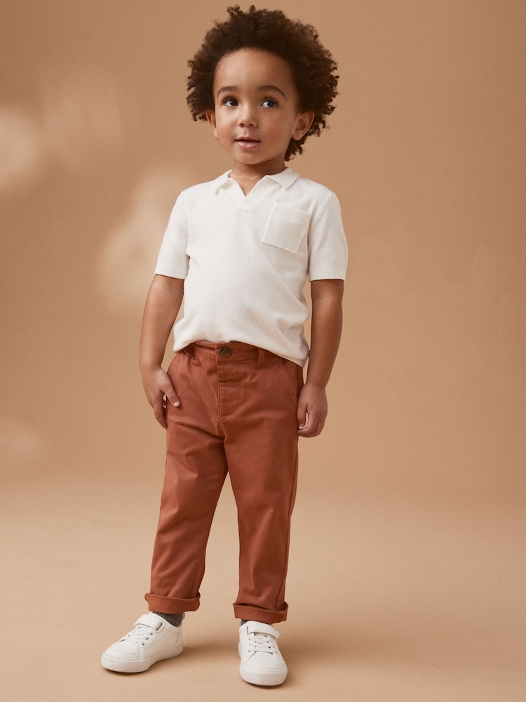 Rust Stretch Chinos Trousers (3mths-7yrs) - Image 2 of 6