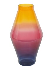 Libra Interiors Red Elise Tropical Sunset Ombre Large Glass Vase - Image 3 of 4