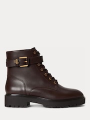 Lauren Ralph Lauren Brown Allyson Lace Up Ankle Boots - Image 1 of 4
