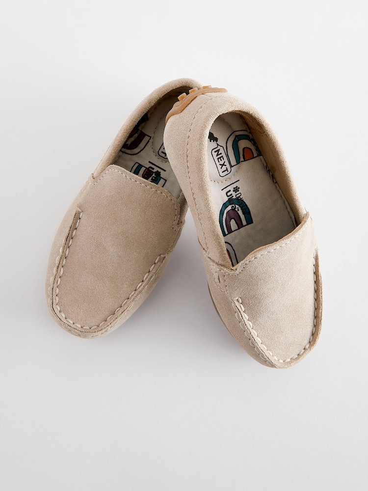 Natural Stone Standard Fit (F) Suede Slip-Ons Loafers Shoes - Image 3 of 5