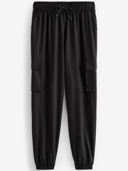 Black Outdoor Shower Resistant Cuff Cargo Trousers - Image 6 of 7