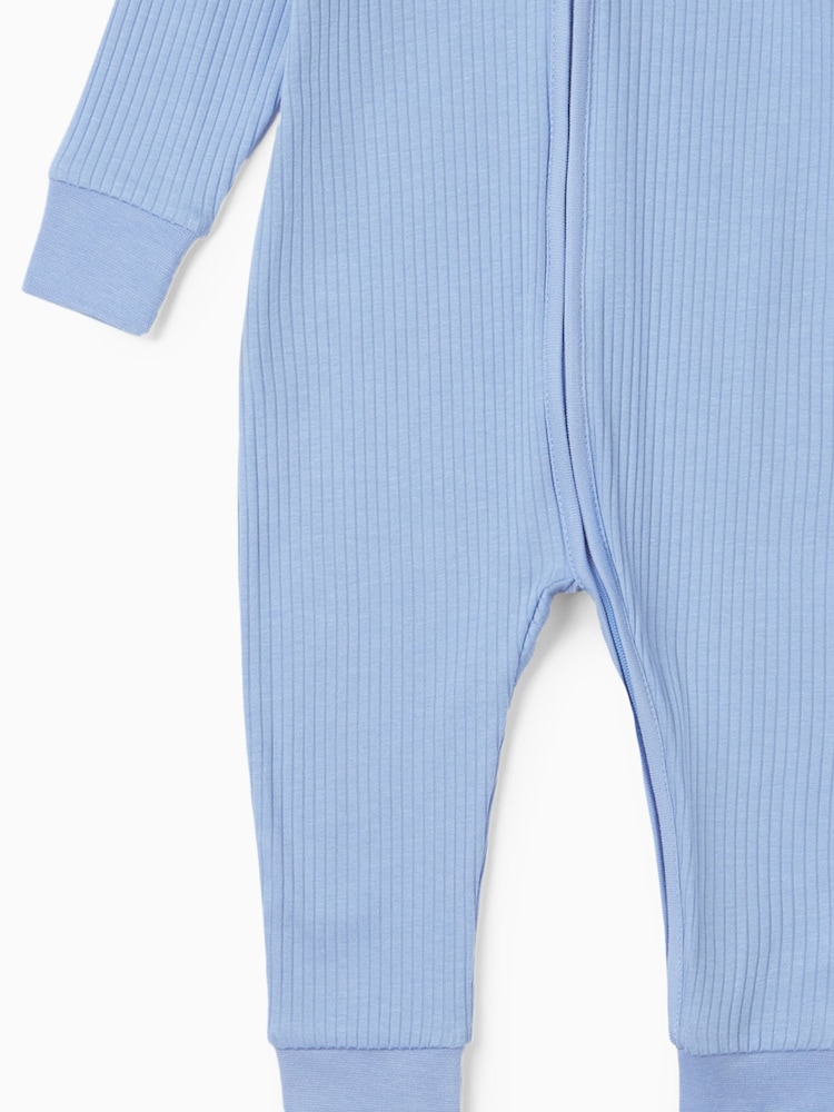 Himmelblau - MORI – gerippter Stretch-Schlafanzug mit 2-Wege-Reißverschluss - Bild 6 von 6 Himmelblau - MORI – gerippter Stretch-Schlafanzug mit 2-Wege-Reißverschluss - Bild 6 von 6