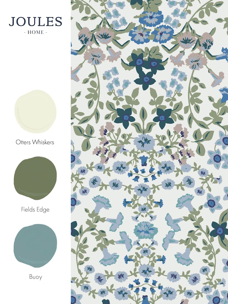 Joules Cream Symmetrical Trellis Ditsy 10M Wallpaper - Image 4 of 4