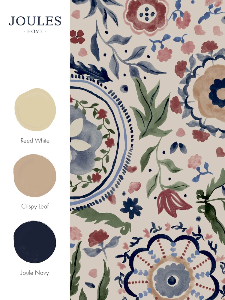 Joules White Festival Flowers Antique 10M Wallpaper - Image 4 of 4