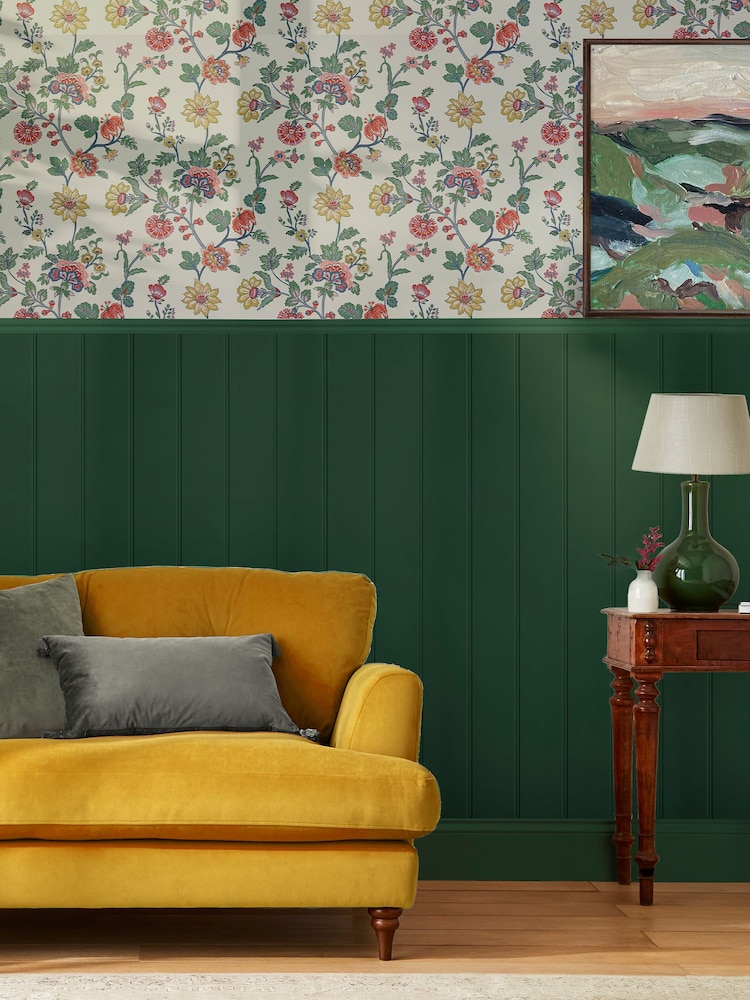 Joules Cream Vine Cottage Floral 10M Wallpaper - Image 1 of 4