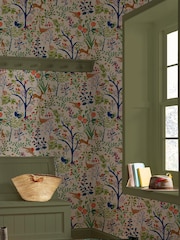 Joules Cream Enchanted Woodland Antique 10M Wallpaper - Image 1 of 4