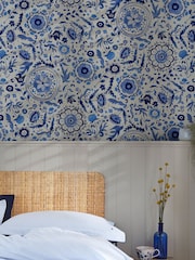 Joules Blue Festival Flowers 10M Wallpaper - Image 1 of 4